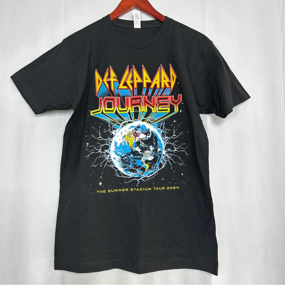 Def Leppard Journey Tour Shirt Short Sleeve 2024 Official Concert Rock Graphic